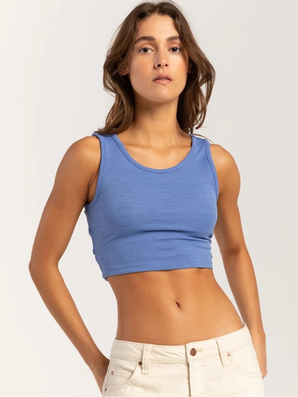 Roxy NWT Good Keepsake Crop Top in Riviera Blue Coastal Activewear M